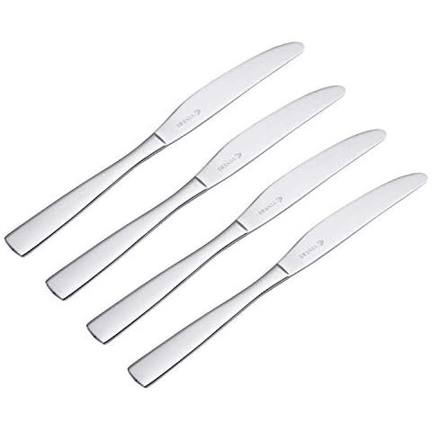 Viners Everyday Purity 4 Piece 18/0 Silver Stainless Steel Table Knife Set Cover