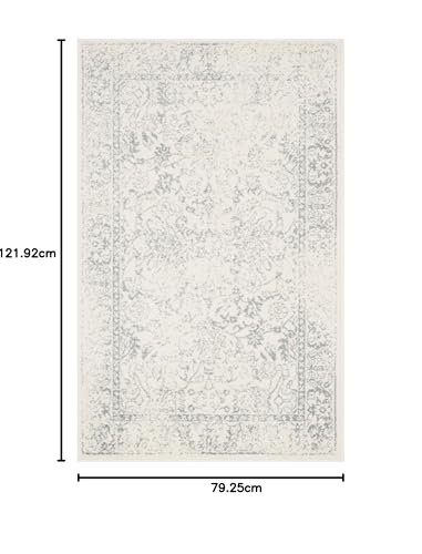 Safavieh Distressed Rug for Living Room Dining Room, Bedroom - Adirondack Collection, Short Pile, in Ivory and Slate, 122 X 169 cm - Image 2