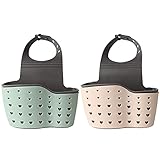 【Sauberes Entwässerungsdesign】 Offenes Design mit kleinen Abflusslöchern am Boden zum Ablassen von Wasser und Druckknopf am Hakenteil（Einstellbar）, leicht aufzuhängen und zu reinigen.