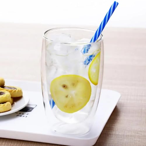 Copo Parede Dupla Vidro Duplo Borossilicato Transparente 450ml Grande Suco Refrigerante Chopp Cervej