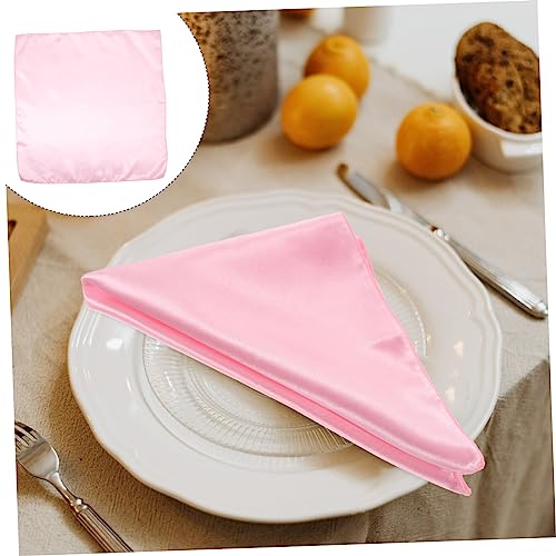 10 Servilletas de raso rosa MAGICLULU | Tela reutilizable de satén para mesa 7