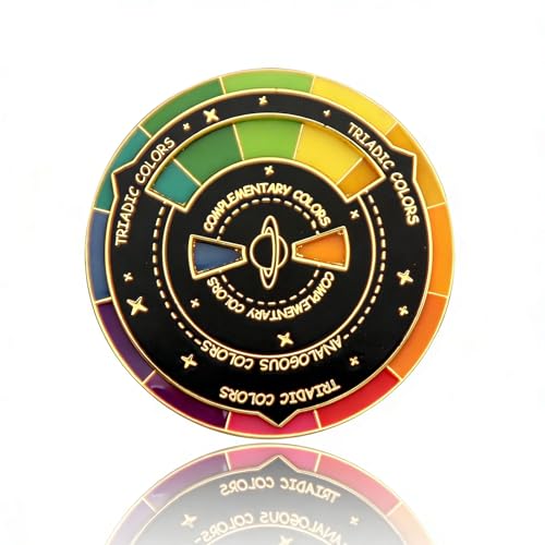 Color Wheel Interactive Spinner Enamel Pins - Color Selection Wheel Brooch - Metal Badge Creative Artist Gift (HX-X00368-01)