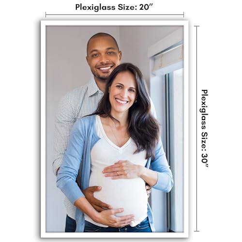 Americanflat 20x30 Poster Frame with Polished Plexiglass - Streamline Collection - Thin Border Picture Frame for Wall Display - Hanging Hardware Included - White