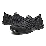 2025 Trainers Ladies Trainers Wide Fit Wedge Athletic Sneakers Casual Fashion Non Slip Athletic Shoes Lightweight Low Top Soft Sole Slip on Orthopedic Shoes Women Black 10 - Image 7