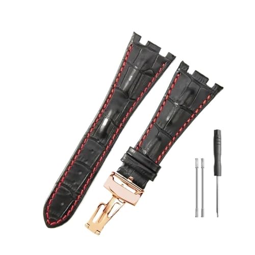 Bracelet montre 28mm cuir souple pour boucle pliante Audemars Piguet Royal Oak