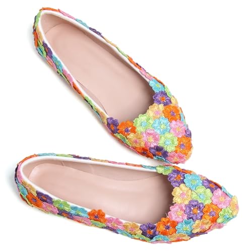 SAILING LU Women’s Floral Ballet Flats 43
