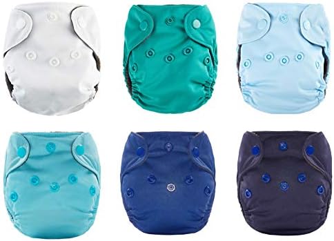 Thank u Mom Newborn Cloth Diaper All in One with Umbilical Cord Snap 6Pack (Nature Color)