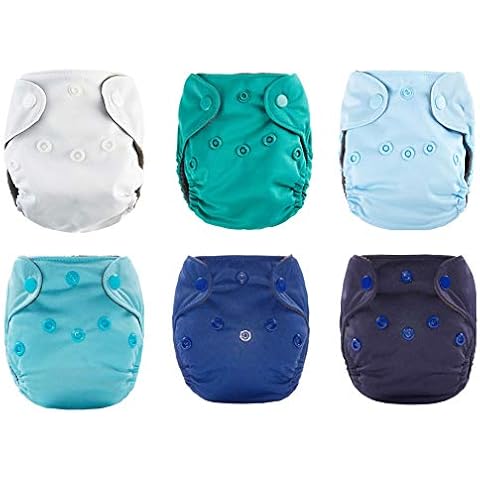 Thank u Mom Newborn Cloth Diaper All in One with Umbilical Cord Snap 6Pack (Nature Color) Cover
