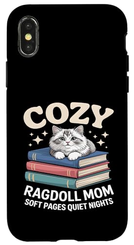 Cozy Book Lover Ragdoll Mom �\�t�g�y�[�W �Â��Ȗ� �X�}�z�P�[�X iPhone X/XS �p