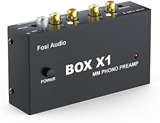 Fosi Audio Box X1 Phono Preamp for MM Turntable Mini Stereo Audio Hi-Fi Phonograph/Record Player Preamplifier with 3.5MM Headphone and RCA Output with Power Switch DC 12V Power Supply