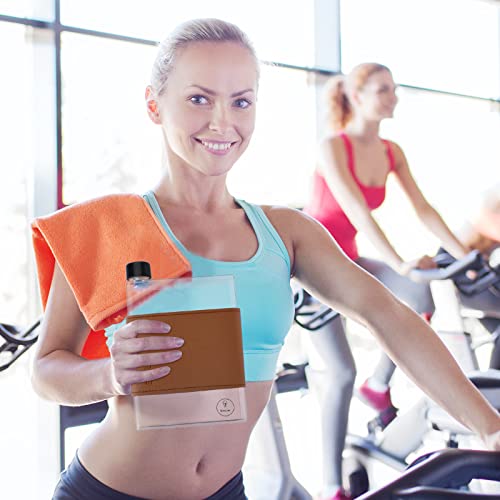 Flat Water Bottle - 17Oz (500Ml) Small Plastic Flask That Fits In Your Bag Handbag Or Purse | Perfect For Sports Camping Gym Office Gift And Travel | Reusable Clear A5 Slim Water Bottle | Evolux #TOP5