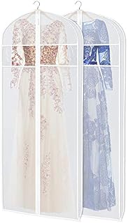 KEEGH Dress Garment Bags for Storage 72inches with Clear Window and 3inches Gusset Dress Cover Bag for Long Evening Dresses,Fur Coat, Long Dress Gown Closet Storage