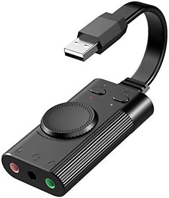 USB Sound Card, TechRise External Sound Card USB to Audio Jack Adapter with Volume Control for Windows and Mac, Plug & Play No Drivers Needed