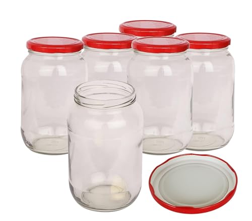 Image of Pure Source India Metal Red Lug Cap Lid for Glass jar, 12 Pieces, 82 mm
