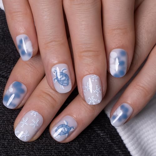 CurvLife Press On Nails Extra Short – Soft Gel Oval Fake Nails, R...