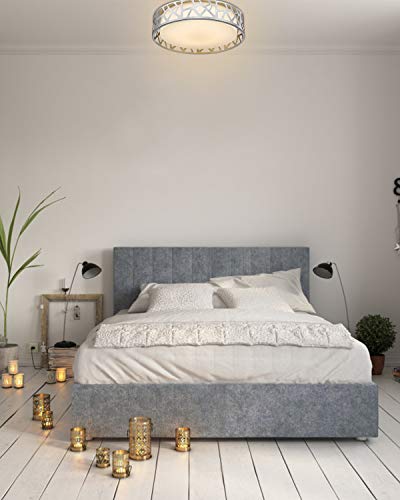 Ceiling Light Fixtures, VICNIE 14 inch 20W 1400 Lumens LED Flush Mount, Dimmable 3000K Warm White, Brush Nickel Finished, ETL Listed for Kitchen, Hallway, Bedroom, Stairways