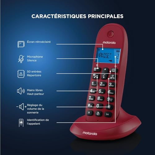 Motorola C1002lb+ Teléfono Fijo Inalámbrico Pack Duo Con Manos Libres - vue 5