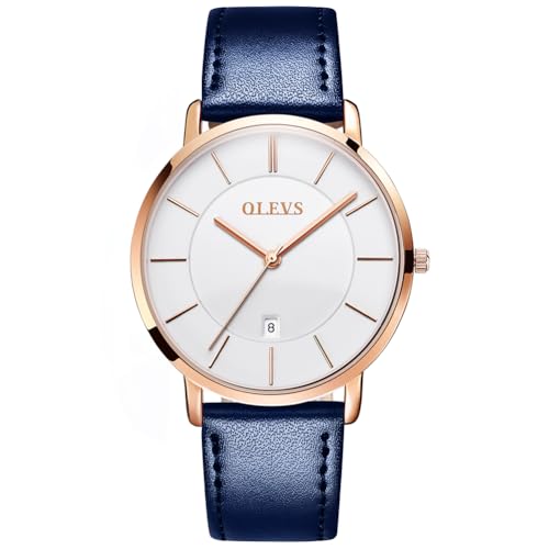 Image of OLEVS Womens Watch Minimalist Simple Slim Thin Original Analog Quartz Dress Wrist Watches Stainless Steel Mesh or Leather Strap Waterproof Watches for Ladies