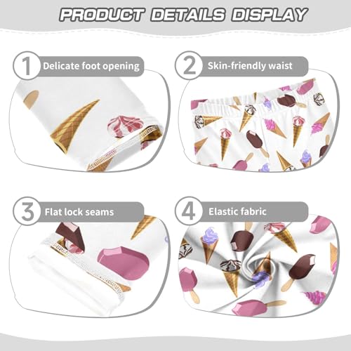 Girls Leggings Popsicle Chocolate in Waffle Cups Toddler Girls Clothes Leggings for Girls Toddler Girls Leggings 3-4T3