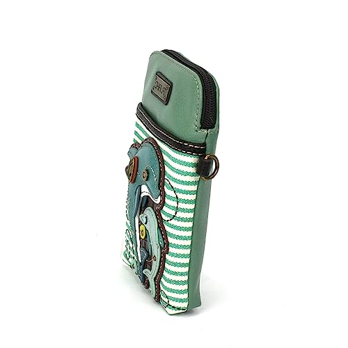Image of CHALA Ocean Collection Cell Phone Crossbody Purse-Women PU Leather /Canvas Multicolor Handbag with Adjustable Strap