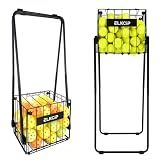 ELKCIP 2-in-1 Portable Pickleball & Tennis Ball Collector - Easily Pick Up Pickleball Retriever Basket Ball Caddy Carrier Picker Hopper with Wheels