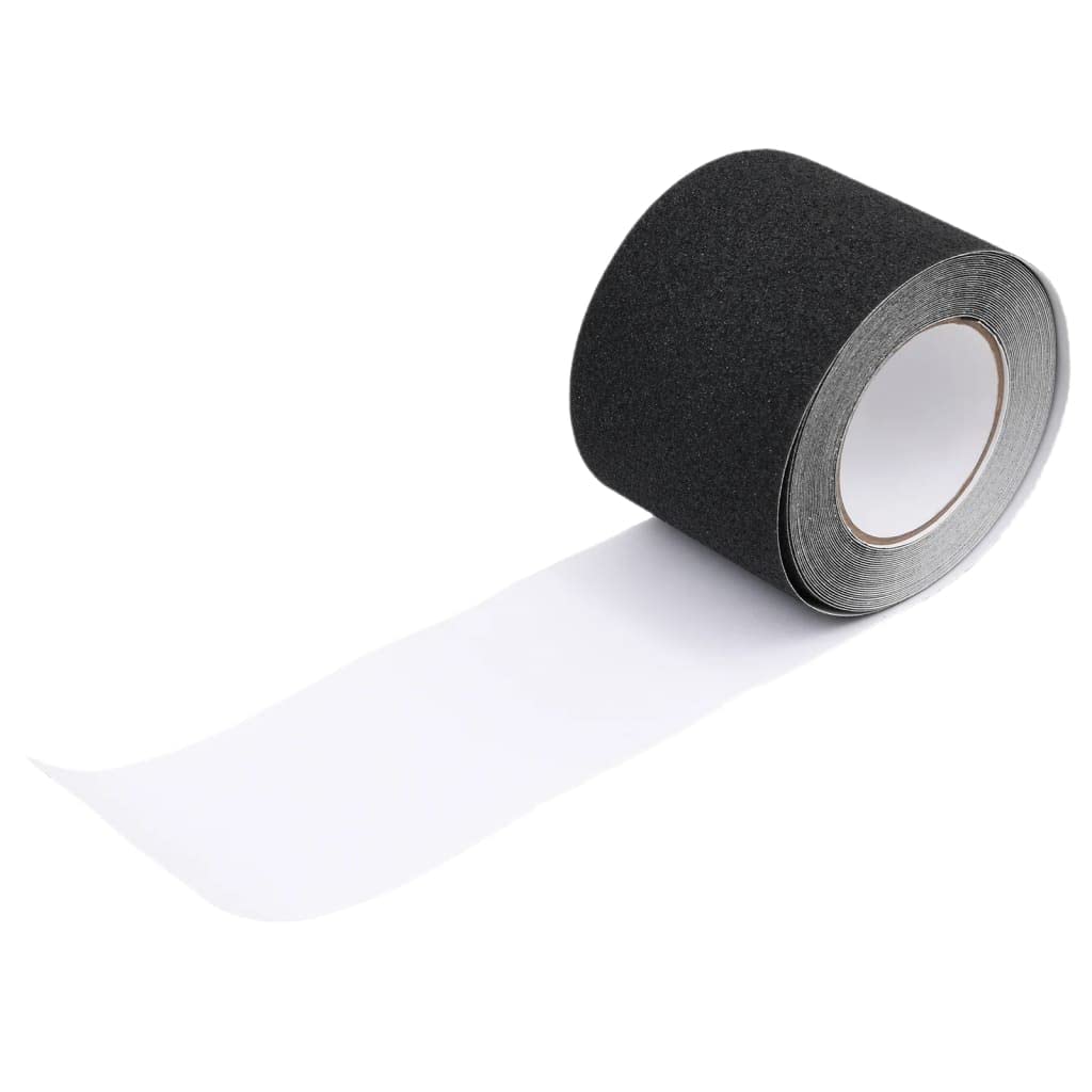 Cinta antideslizante negra 0,1 x 10 m, PVC, resistente a la intemperie, autoadhesiva, antideslizante, para escaleras, azulejos, acero inoxidable, madera, hormigón, versátil, para interior y