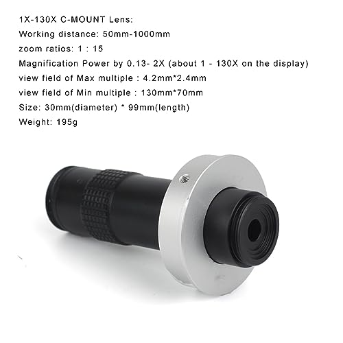 Objectif microscope 10X 130X avec zoom C réglable haute précision - 5