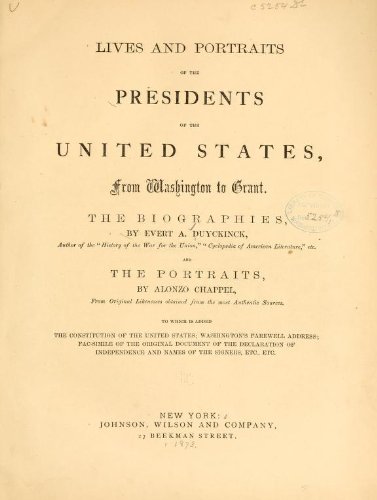 Lives and Portraits of the Presidents of the Un... B003K1XKL2 Book Cover