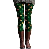 Generisch Weihnachts Leggings Damen, Lustig Thermo Strumpfhosen Weihnachten Muster Winter Warm Hose Leicht Yogahose Stretch Herbst Winter Thermoleggings Mädchen Grün M