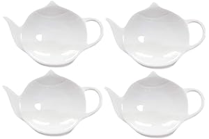 Sizikato Pure White Ceramic Tea Bag Coaster 4pcs