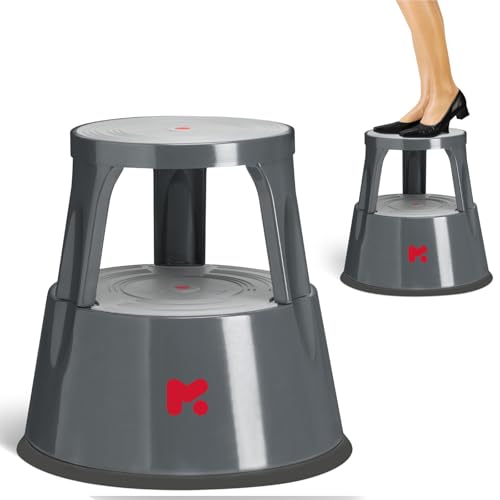 Taburete con Ruedas Bajo y Metálico - Resistente 150kg - Pata de Elefante para Taller - Banqueta Escalera - Elevador para Cocina y Baño