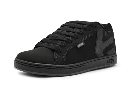 Etnies Fader – Classic Skate Heritage Style with on-Trend Puffy Look, Reinforced Cupsole, Cushioned Fit, Everyday Sneakers - Black Raw - 12