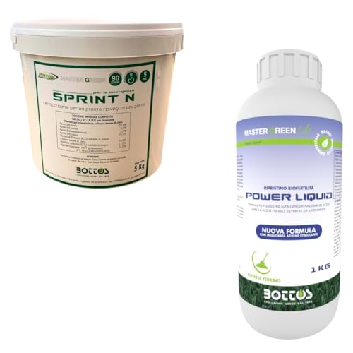 Concime Sprint N kg 5 + Power Liquid lt 1 per un prato più forte