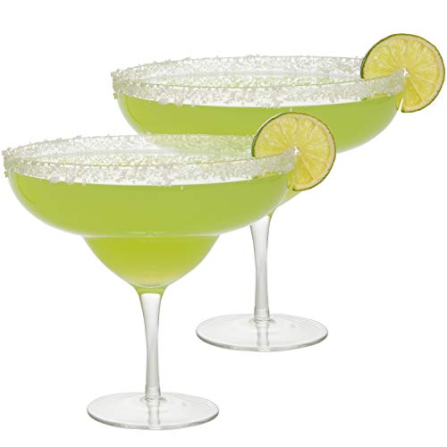 Extra große riesige Margarita-Gläser, 2 Stück - 963 ml pro Glas - jede passt für ca. 3 typische Margaritas, Spaß für Cinco de Mayo, Feiertage, Geburtstage oder jeden besonderen Anlass, tolles Geschenk Cover