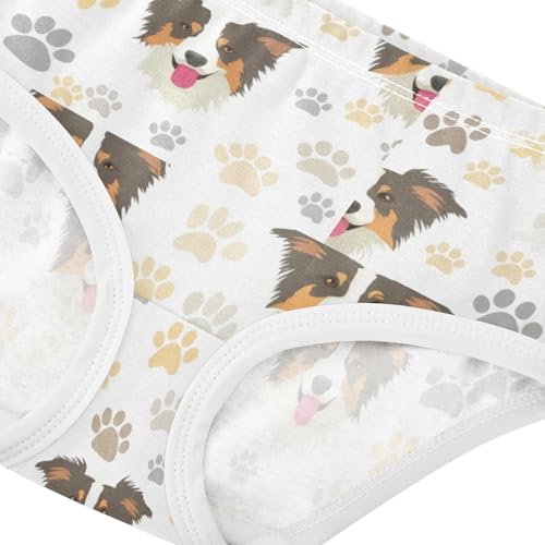 Toddler Underwear Floral 2t Cotton Cute Panties Girl Fancy Briefs Girls Undies Cute Dogs Paw Prints White4