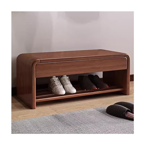 Banc à chaussures en bois massif pour entrée rustique et petits espaces