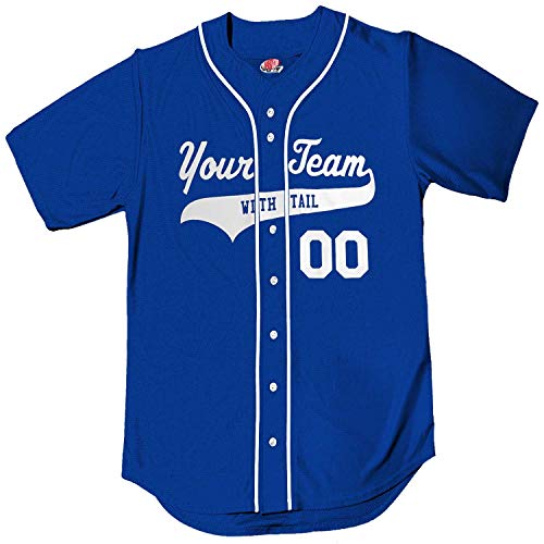 Royal Blue White Piping Braid Trim Classic Custom Baseball Jersey | Adult Lar