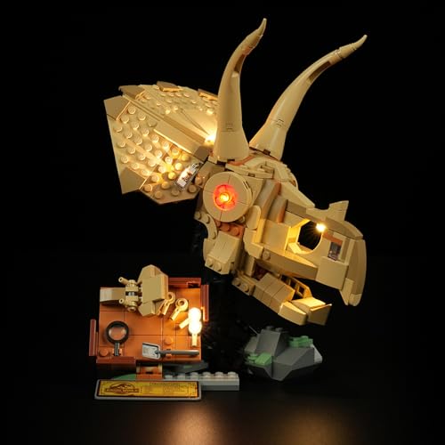 BRIKSMAX Kit de luces 2.0 para Lego Dinosaur Fossils Triceratops Skull Building Sets-Innovadora iluminación LED compatible con Lego Jurassic World 76969 (no incluye juego Lego)