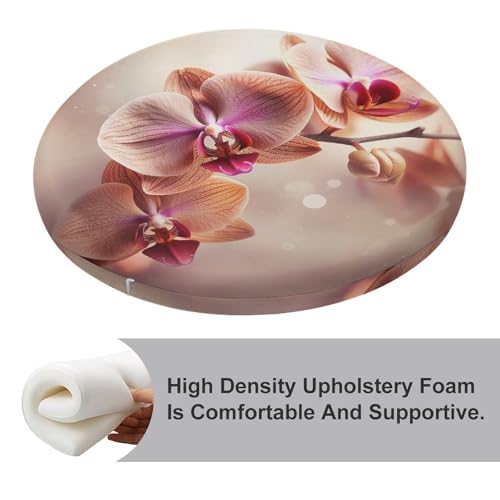 Coussin de chaise rond de luxe en mousse mémoire de forme orchidée