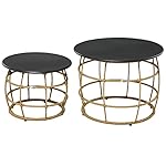Outsunny Beistelltisch-Set Rattan Sand Boho-Stil