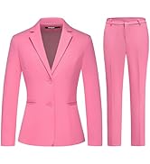 Lamgool Women's 2 Piece Business Suit Single Breasted Blazer Pant Set Slim Fit for Work Office Da...