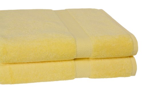 Homestead Textiles All American Cotton Line 100-Percent Pima 2-Piece Oversized Bath Sheet/Towel Set, Sunflower