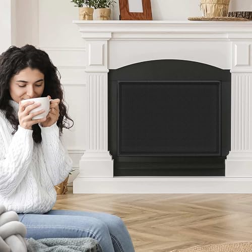 CADARA Fireplace Blocker Blanket Stops Heat Loss, Magnetic Fireplace Draft Stopper, Indoor Fire Place Draft Cover with Hook and Loop Tapes, Cold Air Blocker Save Energy, Black 42" W x 28" H by CADARA - Image 7