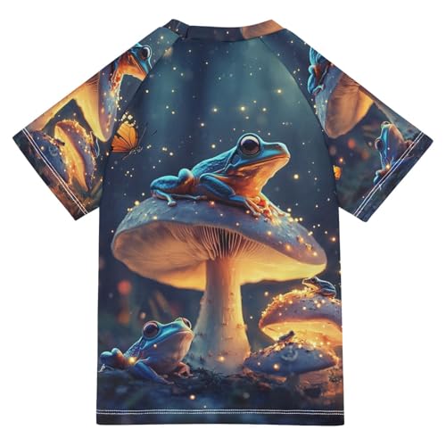 Boy Swimsuit Frog Mushroom Real Sunscreen T-Shirts Swimwear Sets UPF 50+2