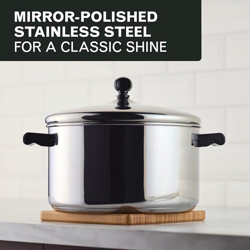 Image of Farberware Classic Series Stainless Steel Pots and Pans with Baking Sheet Pan, Cooking Tools, and Lids, Induction Ready, Dishwasher Safe, 10 Piece Cookware Set, Metal Utensil Safe - Stainless Steel