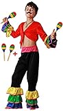 Gojoy shop- Disfraz de Brasileño para Niño Carnaval Halloween (Contiene:Camiseta, Pantalón y 2 Maracas de Madera y Mochila de Cuerdas. 4 Tallas Diferentes) (5-6 años)