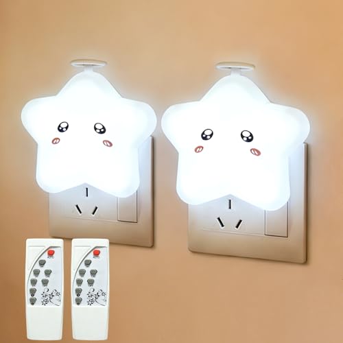 Image of Night Lights Plug Into Wall [2 Pack],LED Dimmable Remote Control with Switch,3 Color Modes,10 Brightness Levels,Timer Function Decorative Nightlight for Bedroom Children Room Gift