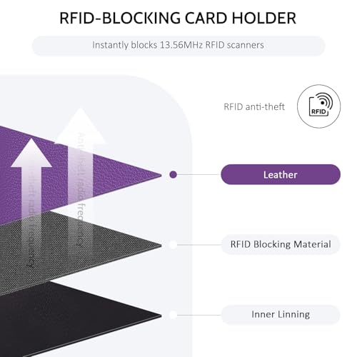 POIUGOYA Slim Wallet for Women,RFID Blocking Bifold Credit Card Holder with Zipper Coin Pocket,ID Window,Keychain