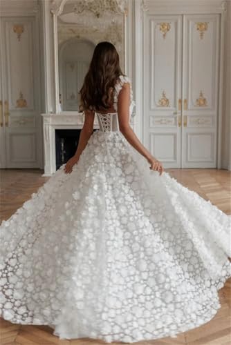 3D Flower Prom Dresses Long A-line Spaghetti Straps Split Formal Evening Dresses 20252