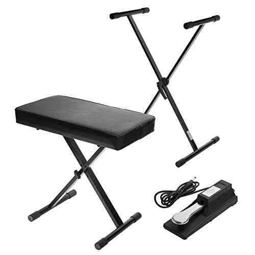 Image of Yamaha Genos 76-Key Flagship Arranger Workstation Keyboard - Bundle with Ultimate Medium X-Style Keyboard Bench, H&A Studio Monitor Headphones, Ultimate X-Style Stand, Keyboard Sustain Pedal